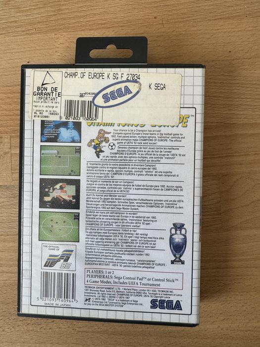 Champions of Europe ‘92 - Master System