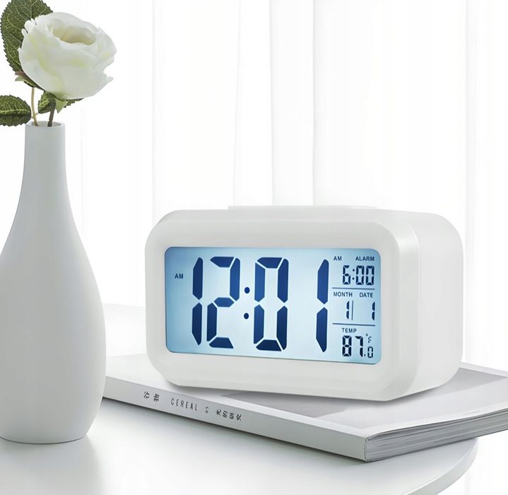 Budzik Zegar LED Termometr 12/24h Podswietlenie