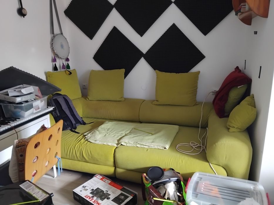 Sofá + Almofadas + manta