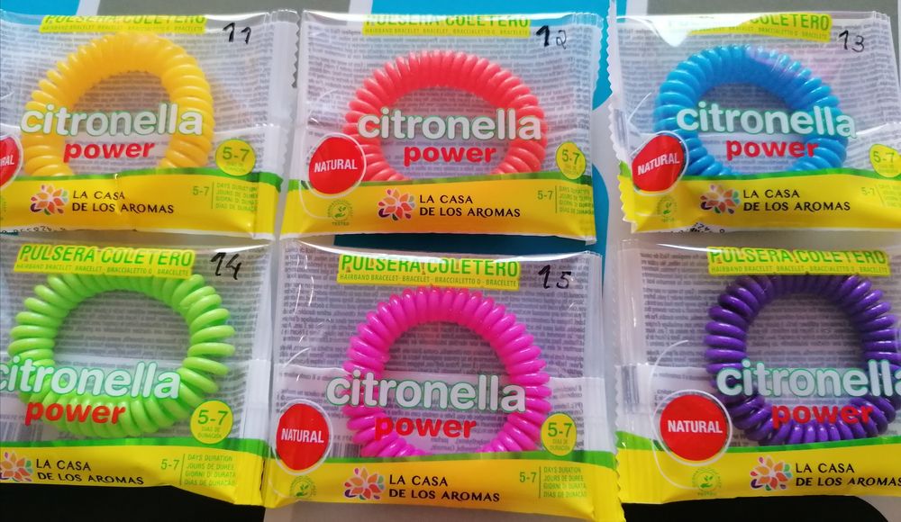 Pulseira de citronela anti mosquitos