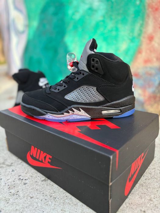 Мужские кроссовки Nike Air Jordan 5 Retro Black Blue Purple