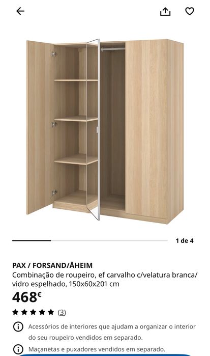 Roupeiro Ikea composto por 2 módulos