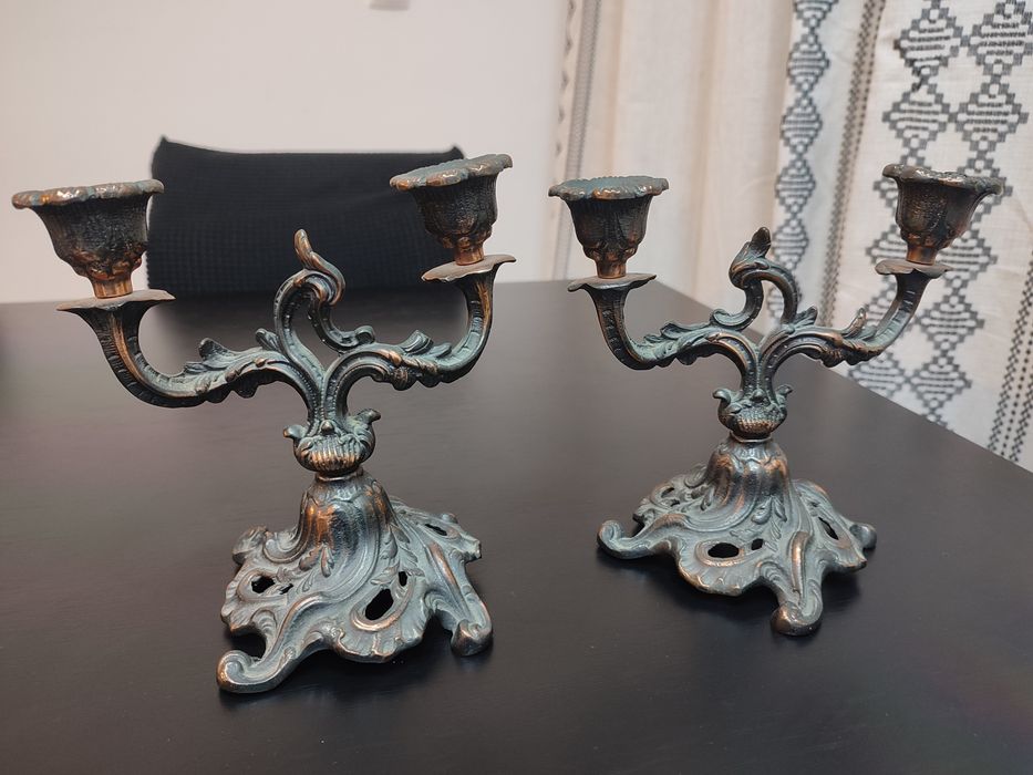 Conjunto 2 castiçais antigos