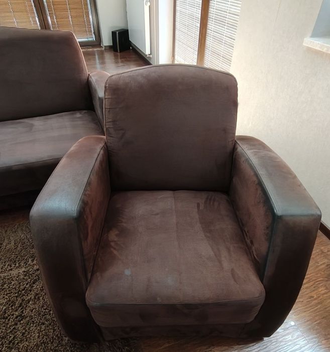 Zestaw wypoczynkowy sofa kanapa fotele pufa