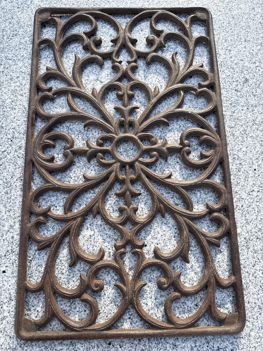 Stara wycieraczka zeliwna dwustronna ciezka i solidna