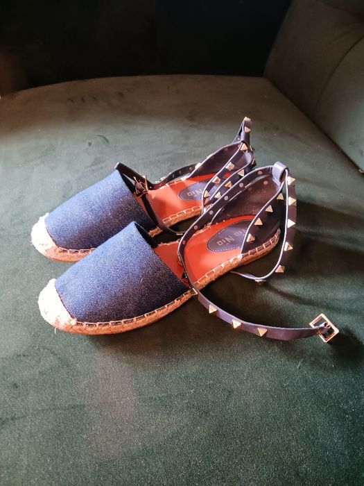 Sandały espadryle jeansowe
