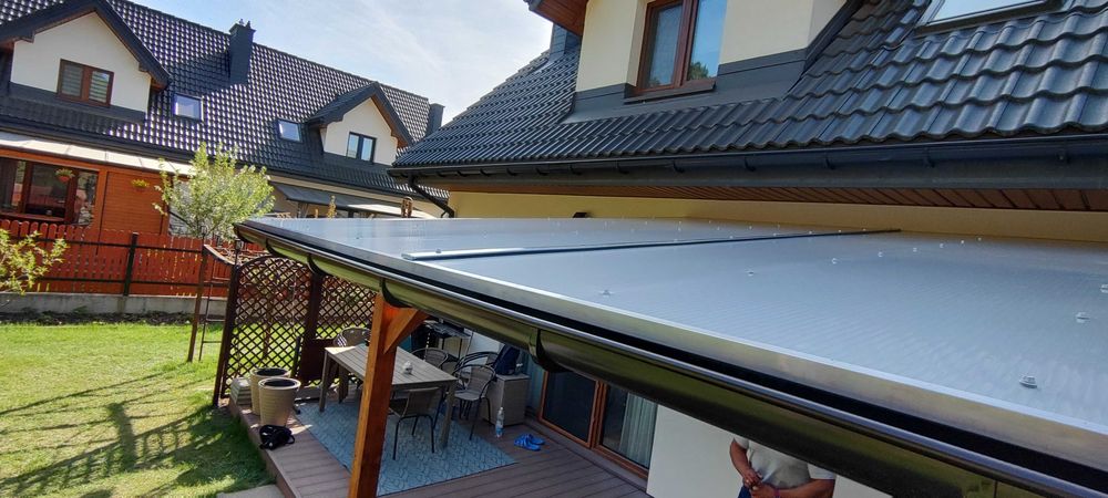 Zadaszenie tarasu model "Karakule" 3,95m x 4,20m, poliwęglan pergola