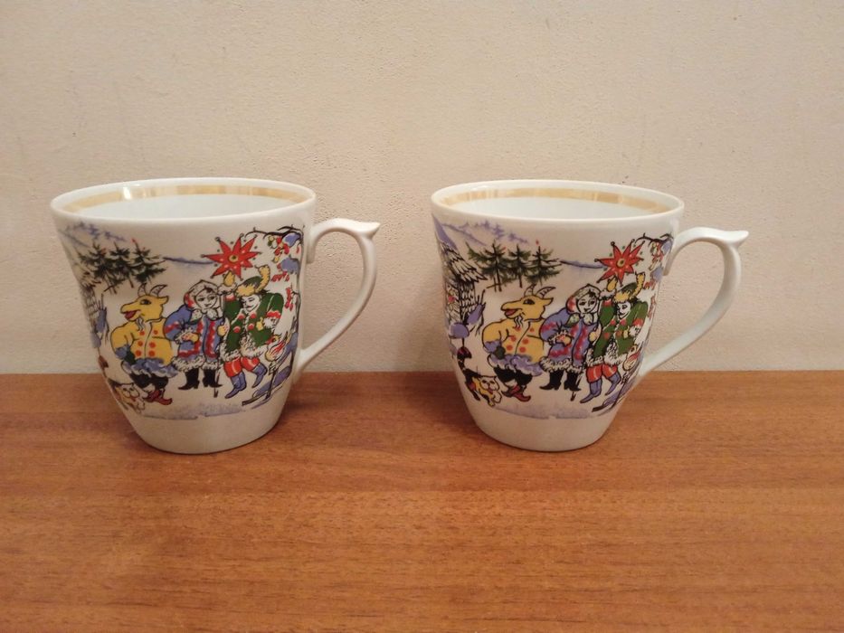 2 шт. Большая Чашка Кружка «Сказка Щедрый вечер» фарфор СССР