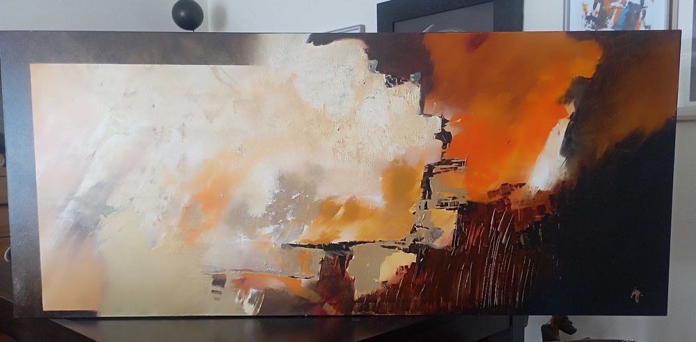 Quadro pintura abstrata oleo