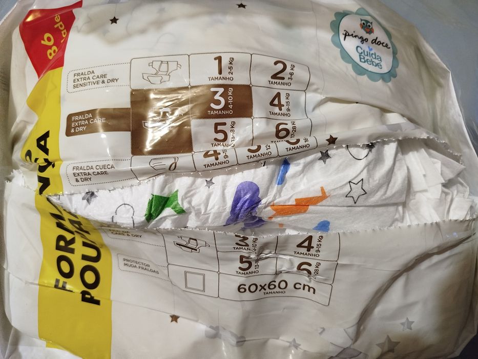 Fraldas bebe tamanho 3 Marca pingdoce