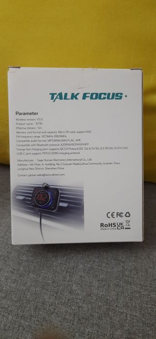 Wireless car kit mãos livres sonru