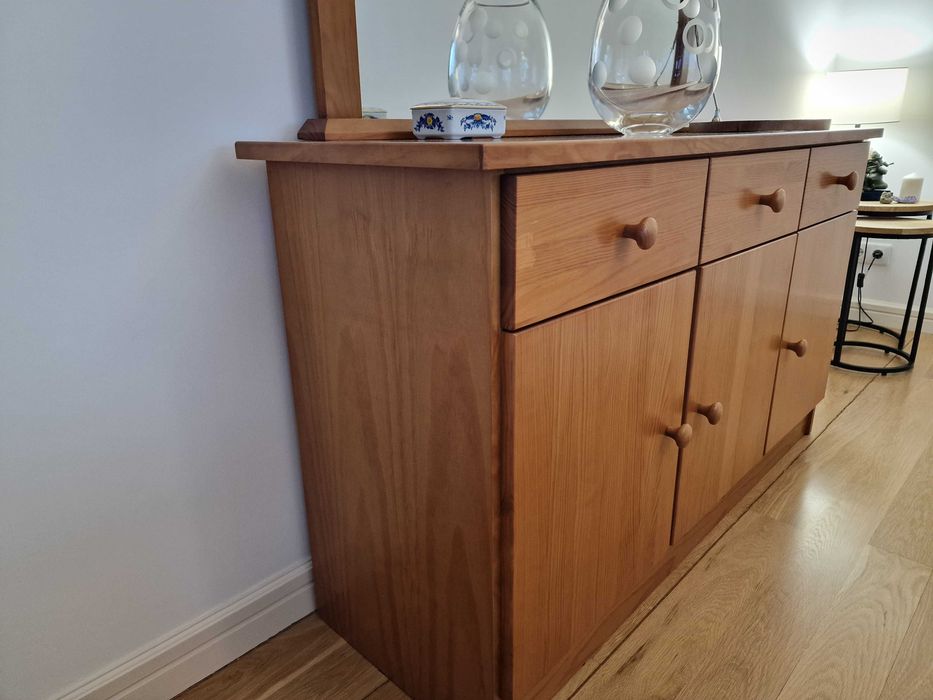 Aparador em Madeira Maciça com Espelho  - Cor Mel | Excelente Estado