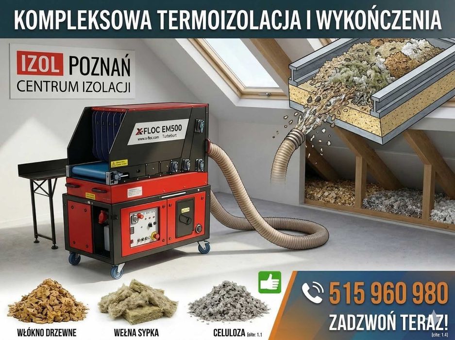 Izolacja Nadmuchowa Wdmuchiwana Celuloza Steico Zell Wełna Knauf Paroc