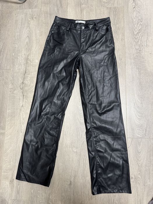 Штани зі штучної шкіри Zara прямі