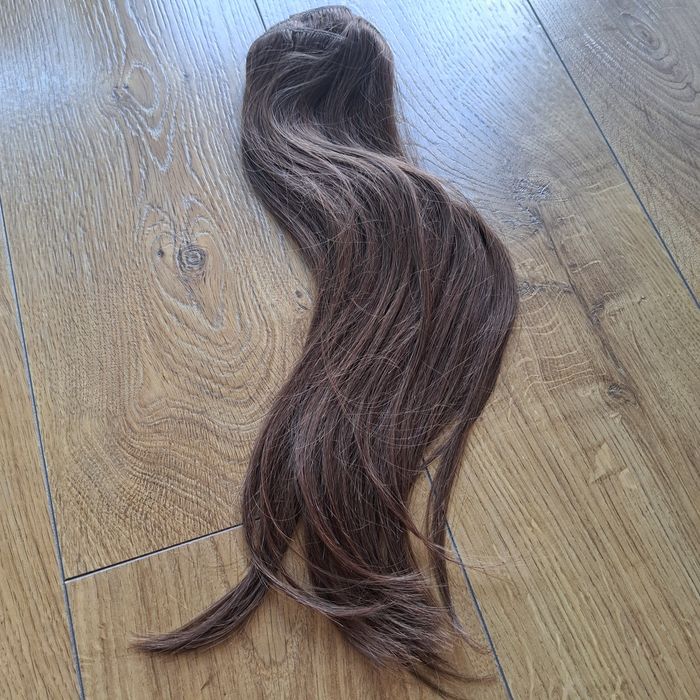 Ludzkie Włosy Naturalne Clip-in 7 sztuk 40cm 120g Średni brąz 1.19