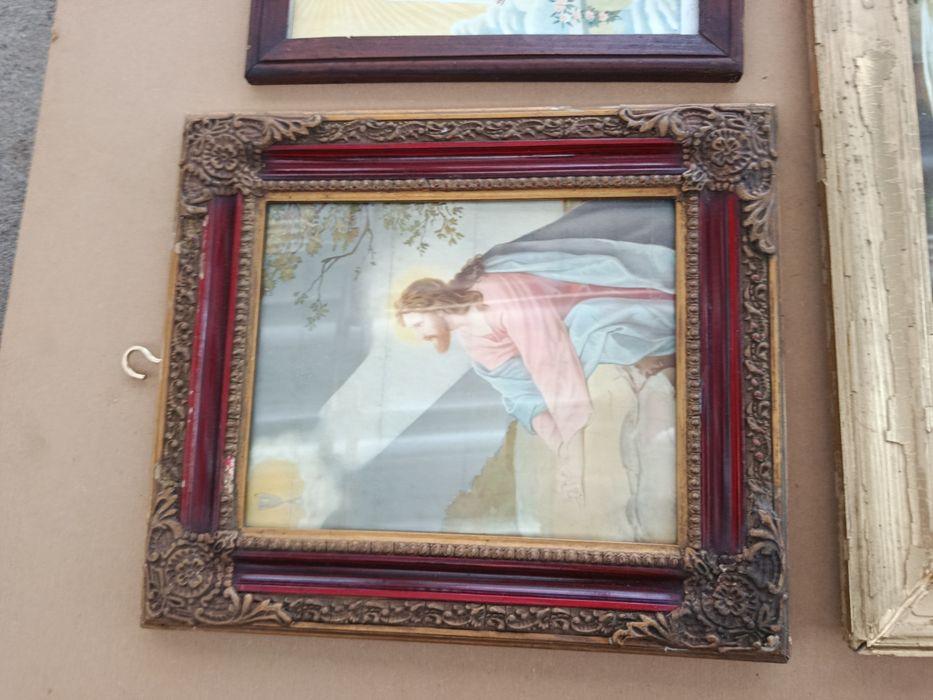 Lote de 7 quadros Religiosos antigos vintage - última ceia, Anjo da Guarda ,Fátima