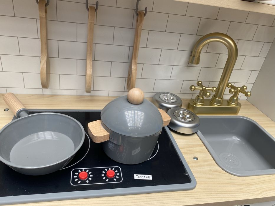 Кухня іграшкова деревянна велика з аксесуарами кухня детская