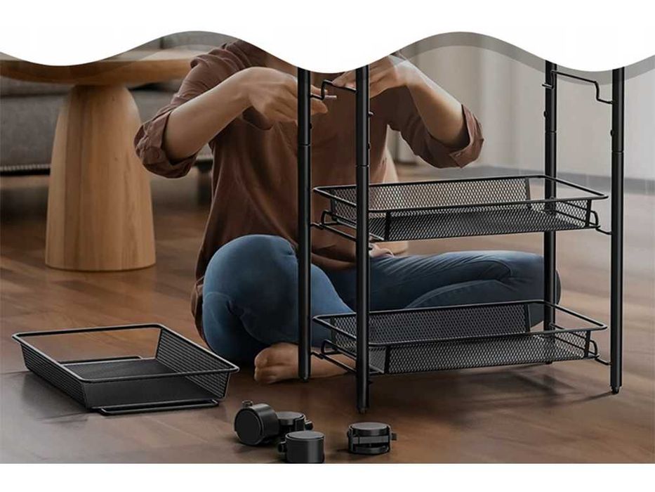 Стелаж етажерка органайзер 3 яруса полиця у кухню ванну Этажерка полка