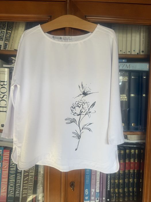 Nowa biała bluzka Deni Cler z cienkiej bawełny