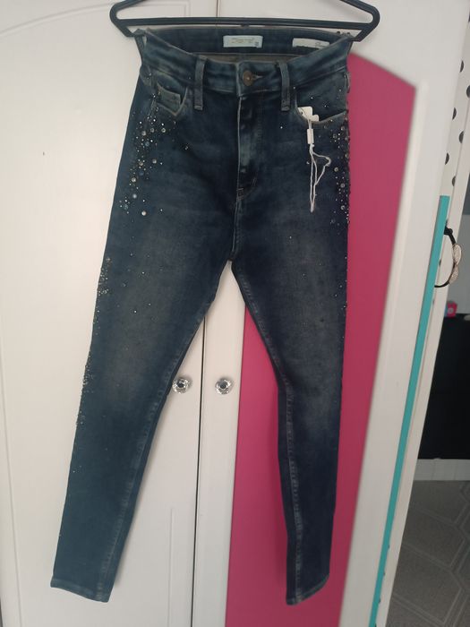 Piękne zdobione jeansy dishe d'she 27/28