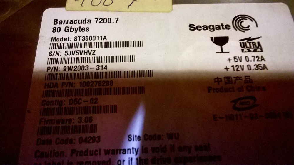 Hard Drive - Seagate Barracuda 80 GB64284584572674120