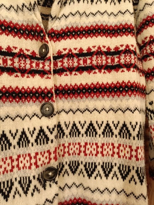 Wełniany sweter, wzorzysty,na sesję. Wool, wełna. 40