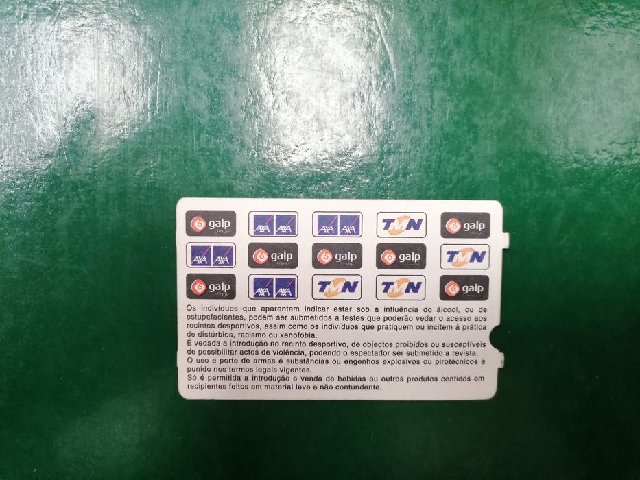 Bilhete de futebol Sport Lisboa e Benfica / F C Penafiel