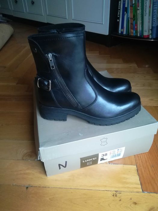 NOWE z metką skórzane damskie botki / kozaki rozm.38 Lasocki