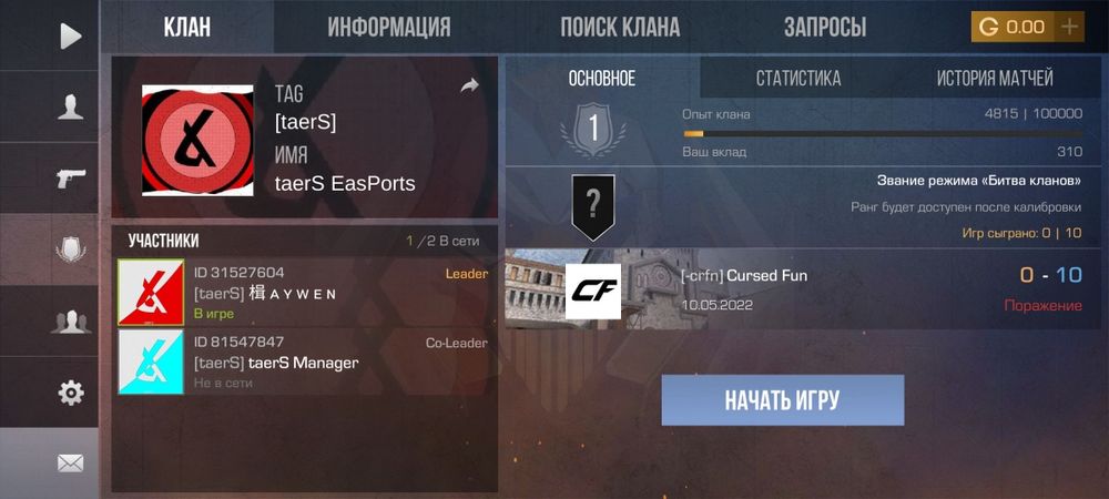 Игровой аккаунт Standoff 2