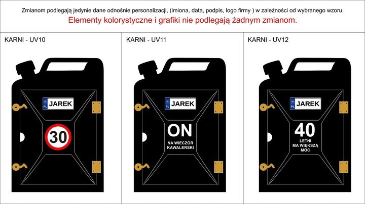 barek kanister 18 20 30 40 50 60 urodziny nadruk