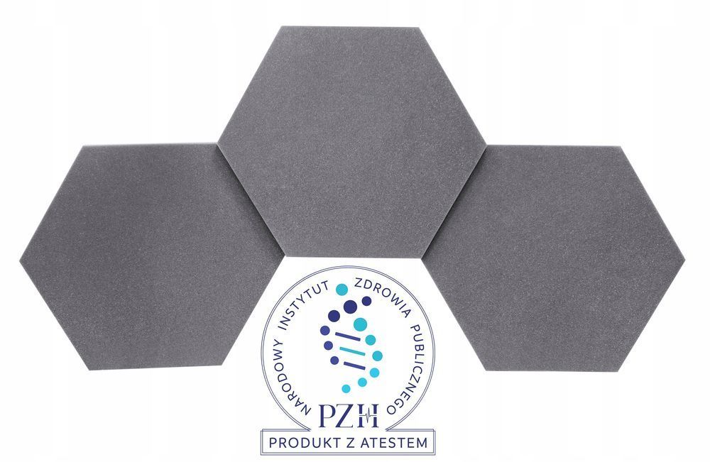 Tapeta Akustyczna Pianka Wygłuszająca HEXAGON Panel 10szt Zestaw