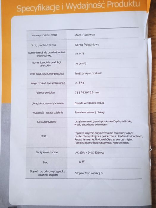 Mata grzewcza Bioelwan 950zł.