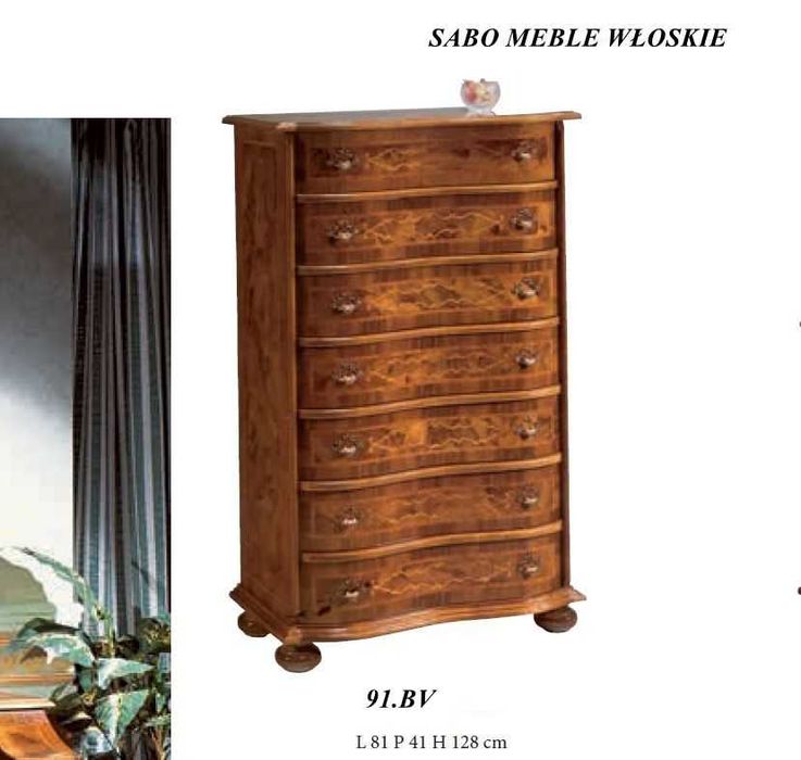 Black Week komoda wysoka 7s Linosa orzechowa WYPRZEDAŻ