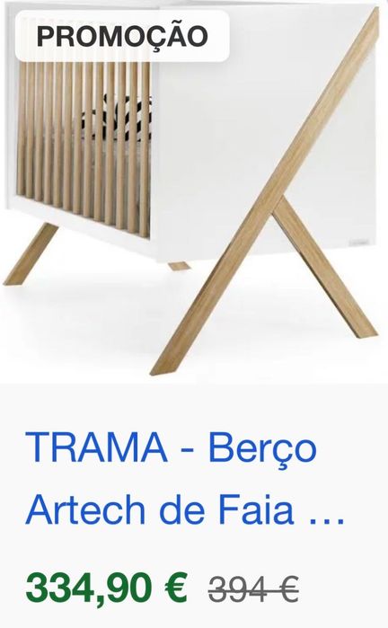 Berço Trama com Colchão de Espuma - Praticamente como Novo