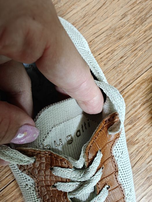 Espadryle bugatti wiązane damskie sneakersy plecionka platforma