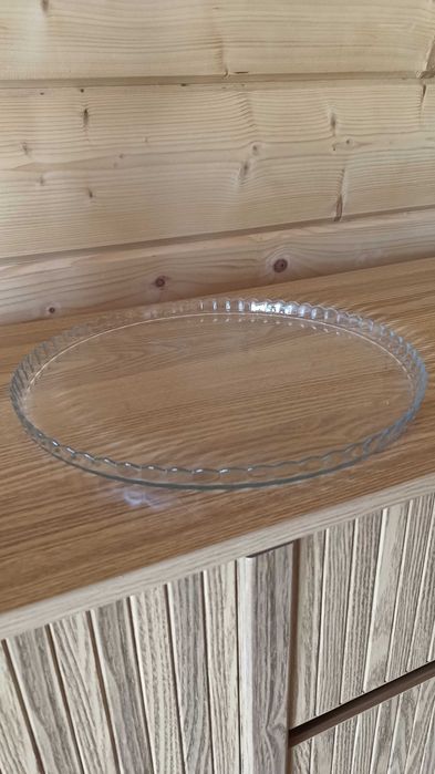 Patera szklana okrągła 32 cm talerz candy bar