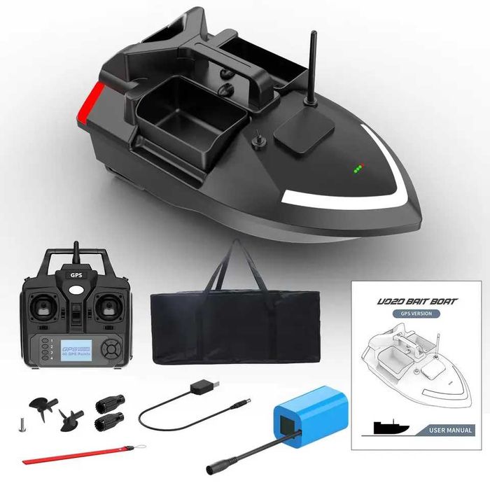 12000 mah Карповый кораблик Flytec V020 с GPS 40 т для рыбалки завоза прикормки Короповий кораблик для риболовлі Карповий завезення прикормочный з гпс