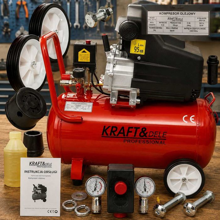 Kompresor olejowy Kraft&Dele KD401 50L 8 bar 2,8 kW 230V
