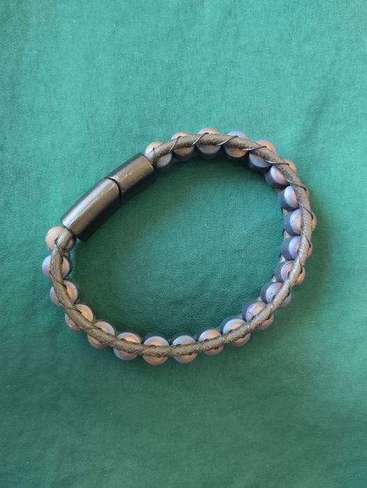 Bransoletka unisex z Egiptu czarno niebieska męska damska z koralikami