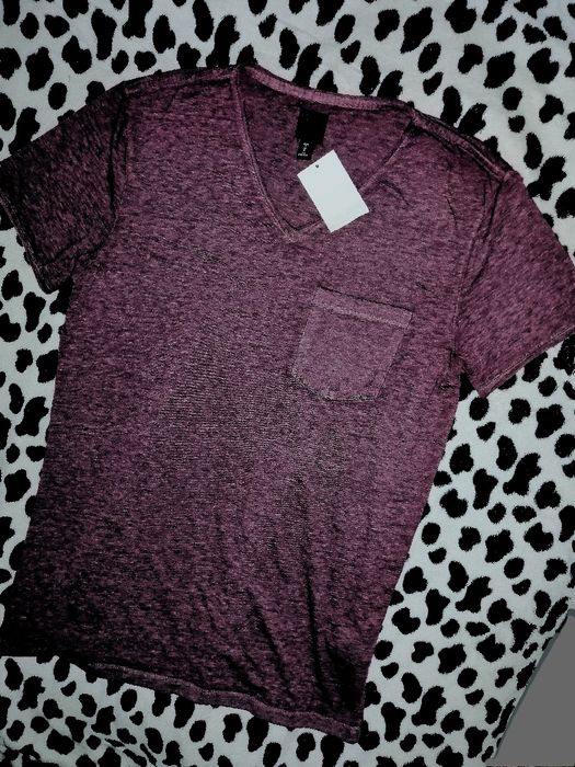 Koszulka Bluzka T-shirt. Basic. Prosty. Regular fit _ H&M Nowy z metką