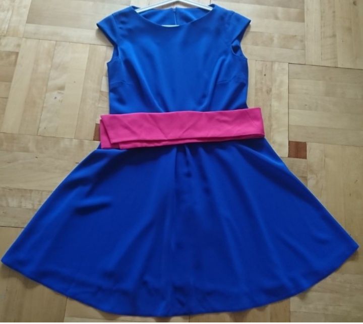 sukienka chabrowa rozkloszowana r M/L