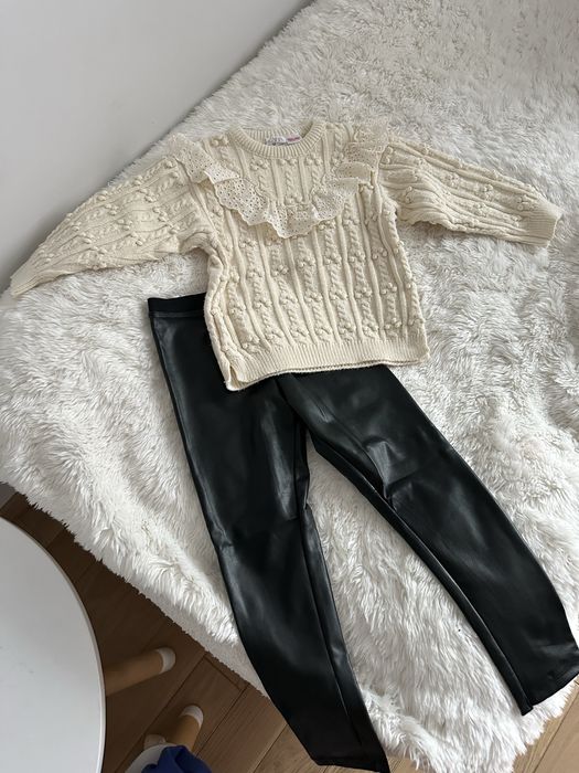 Шкіряні лосинки і светрик Zara 116р