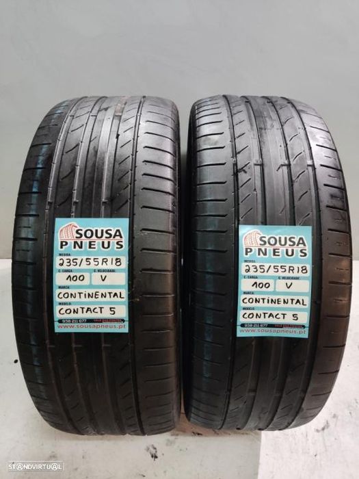 2 pneus semi novos 235-55r18 continental - oferta dos portes 140 euros