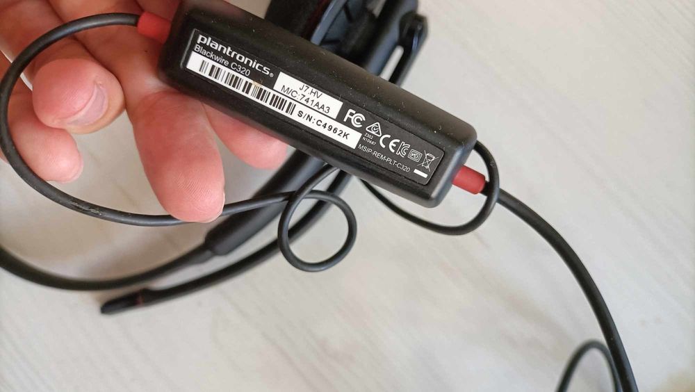 Słuchawki plantronics, jack jak i USB.