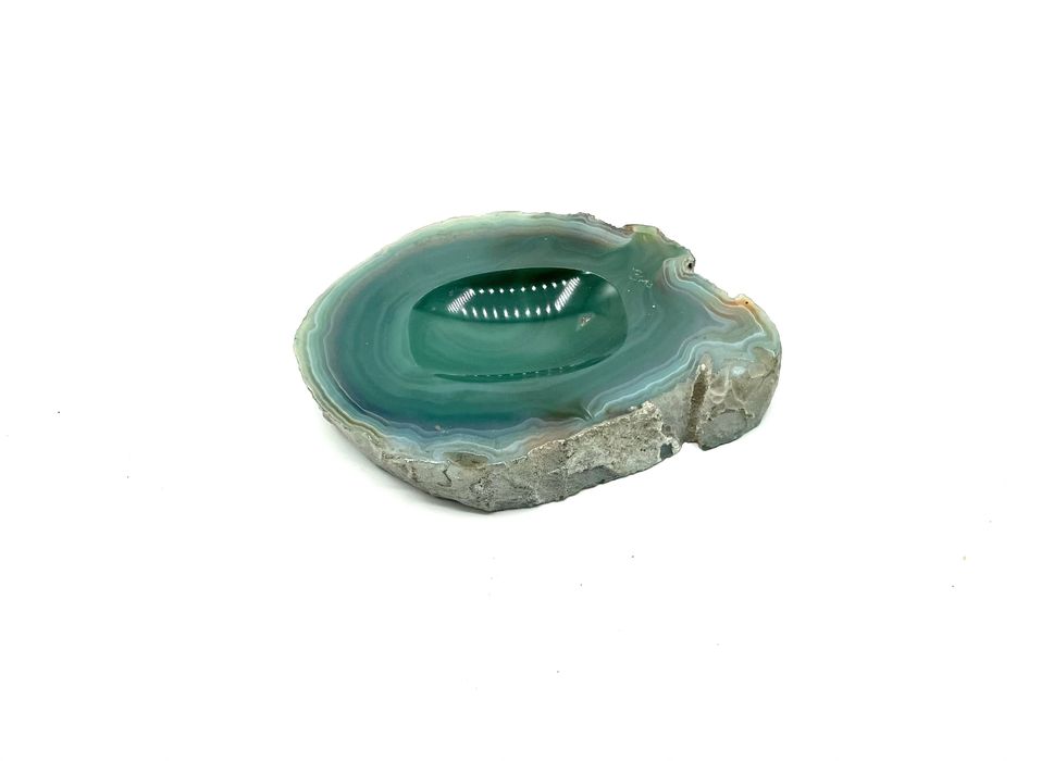 Pedra de mesa verde lapidada