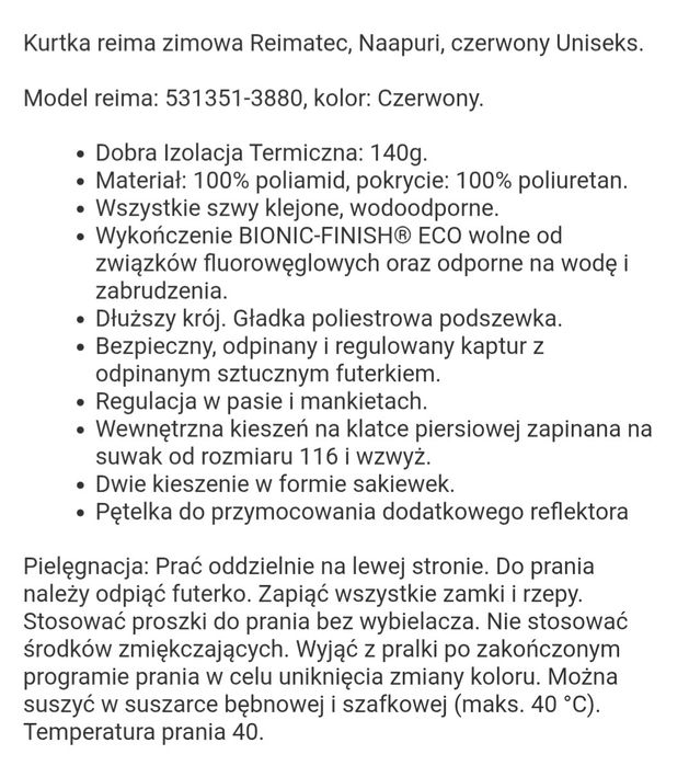 Kurtka zimowa Reima Naapuri 134