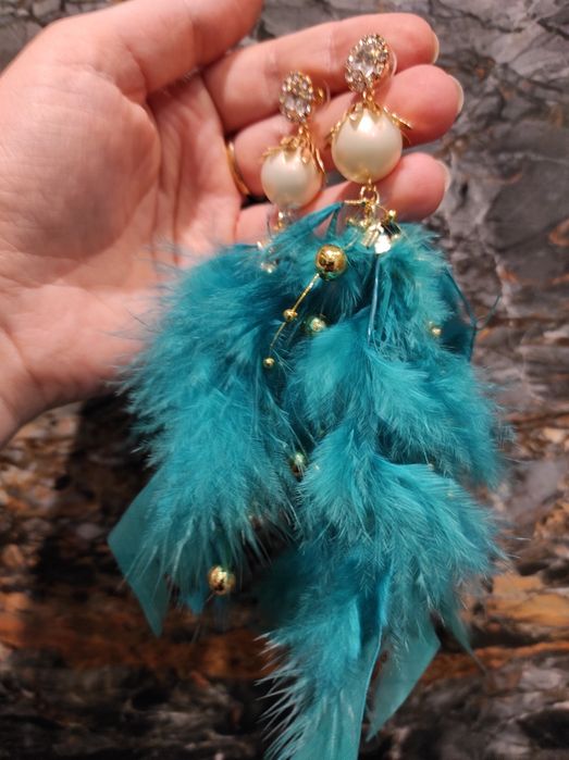 Kolczyki pióra wiszące