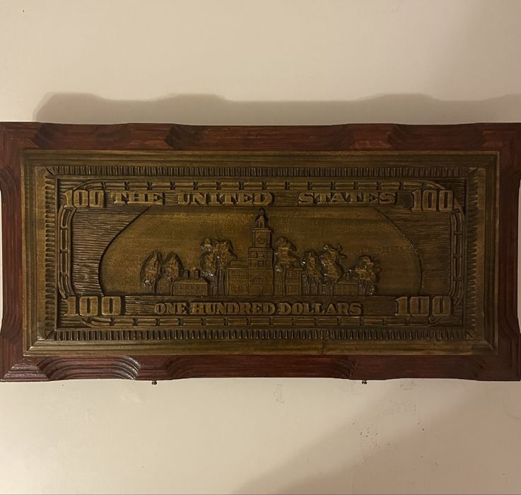 Нарди ручної роботи Benjamin Franklin/100$ з натурального дерева