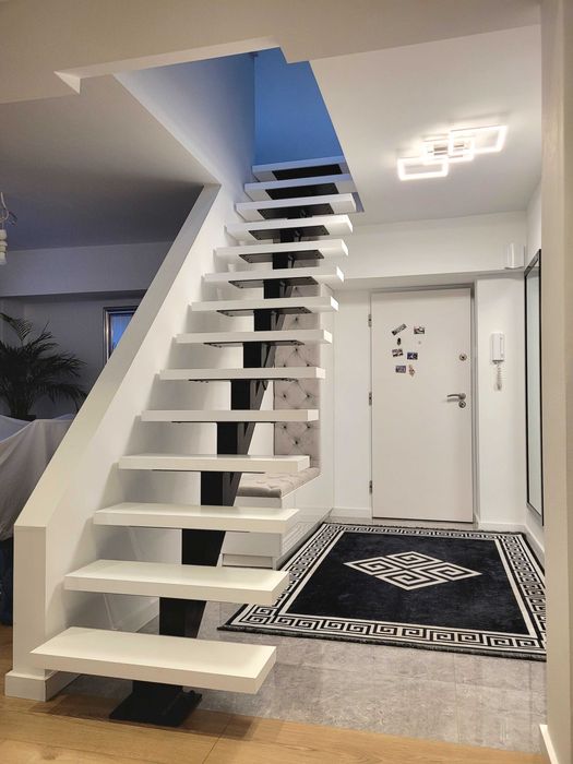 nowoczesne schody na konstrukcji stalowej, schody metalowe