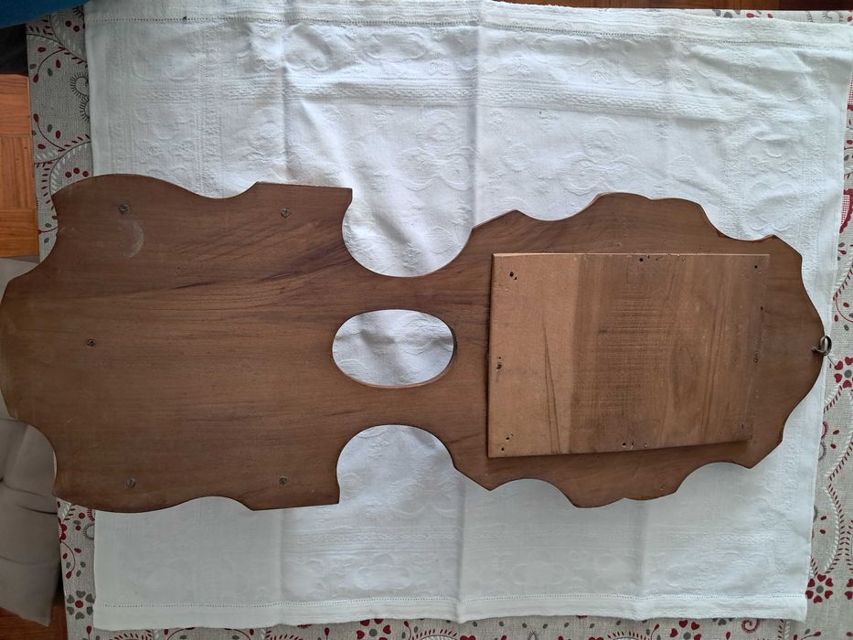 Raro e único conjunto 3 peça sem Arte Nova, madeira esculpida /espelho